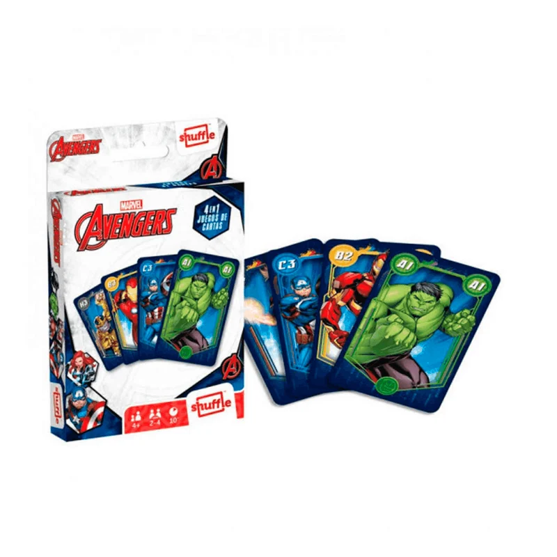 Avengers Baraja de cartas infantil 4en1