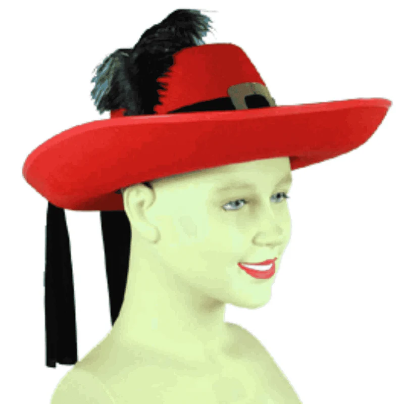 Sombrero Mosquetero Infantil Rojo