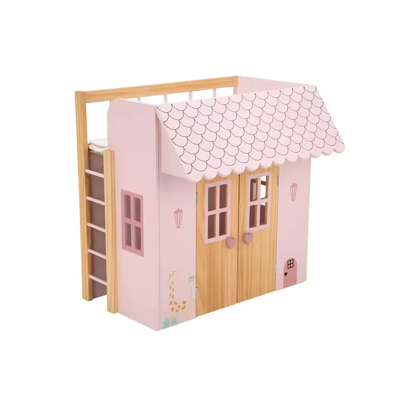 Cama-Casita Nature rosa para muñecas
