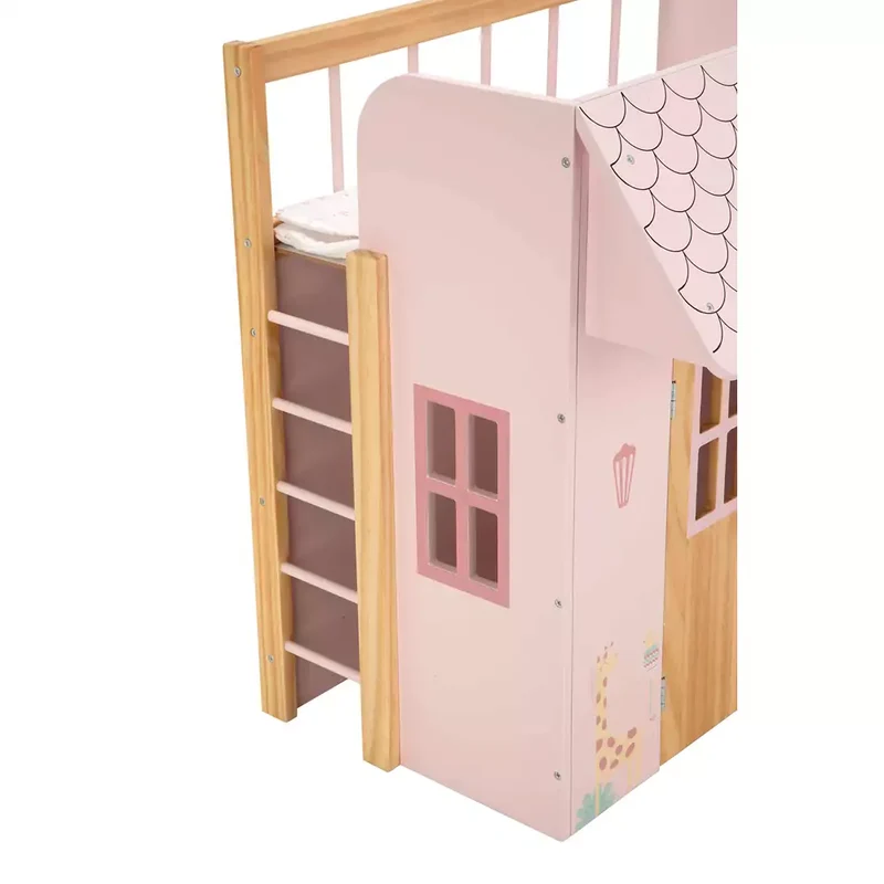 Cama-Casita Nature rosa para muñecas