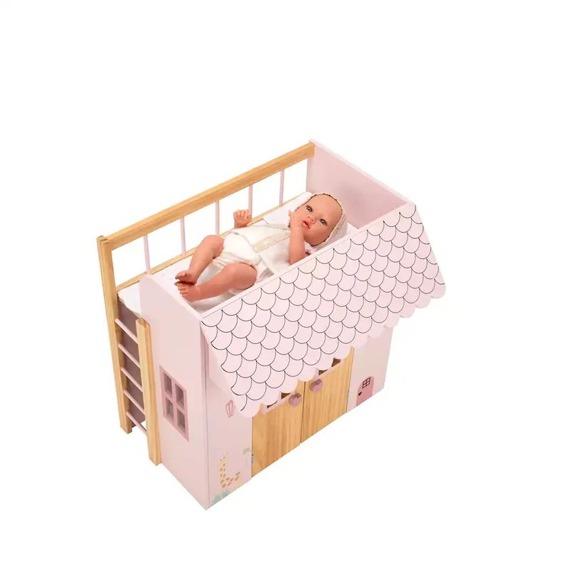 Cama-Casita Nature rosa para muñecas