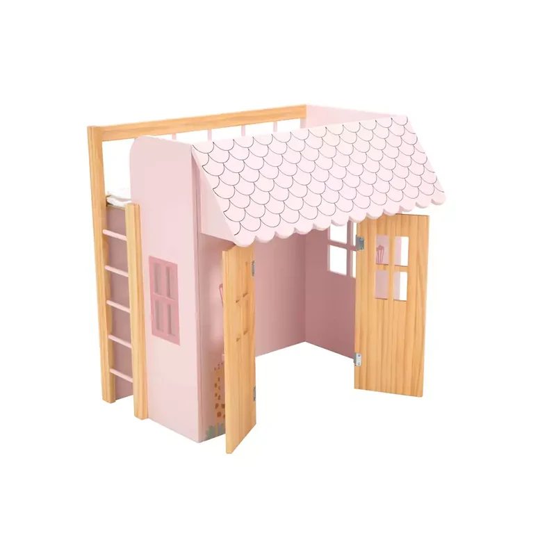 Cama-Casita Nature rosa para muñecas