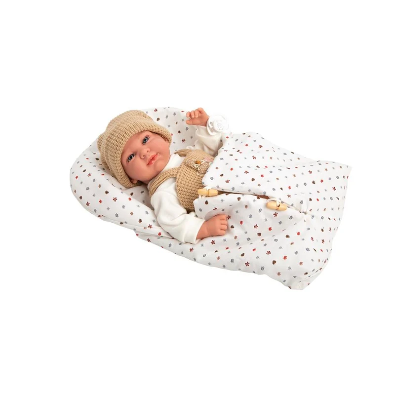 Muñeco Elegance Cris Beige con Saco de Dormir 40 cm