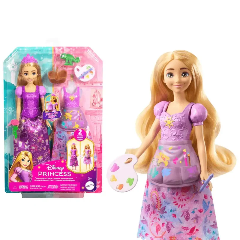 Disney Princesas Historias de Rapunzel 2 en 1 Muñeca de Moda - Juguete de Disney Princess