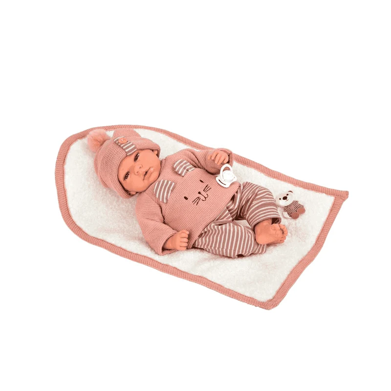 Muñeca Elegance 40 Cm Andie Rosa con manta y peso