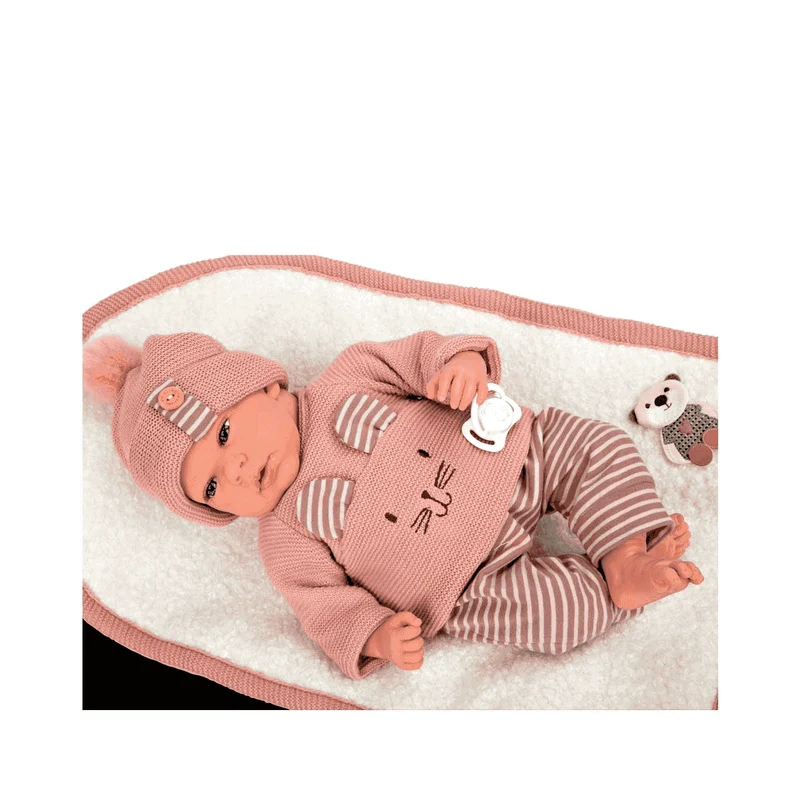 Muñeca Elegance 40 Cm Andie Rosa con manta y peso