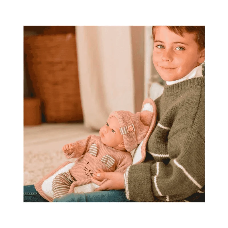 Muñeca Elegance 40 Cm Andie Rosa con manta y peso