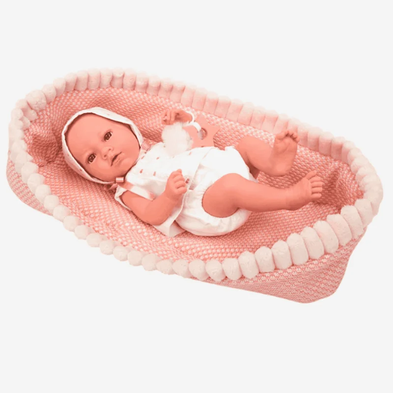 Muñecas Arias Elegance 38cm Aria Rosa Con Capazo