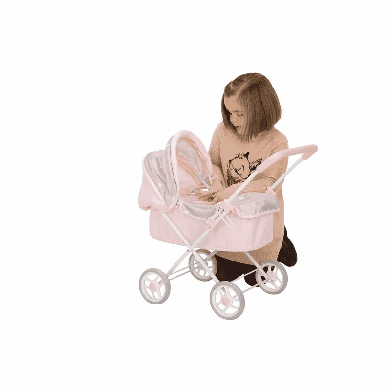 Coche de Muñecas con capota Emma 35x61x60 cm (Altura manillar: 57 cm)