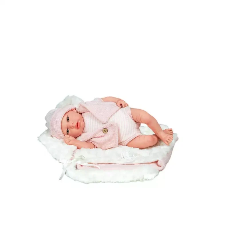 Muñeca Reborn Ángela 40 cm con saco portabebé