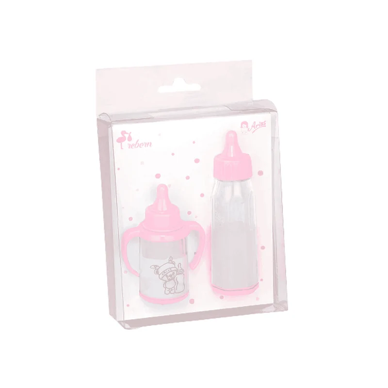 Muñecas Arias Set de 2 Biberones Rosa