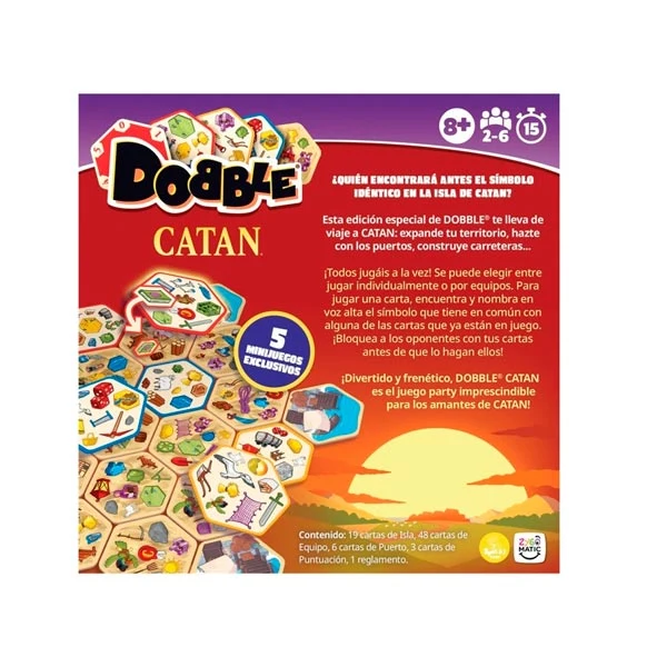 Dobble Catan – Juego de Cartas de Observación y Velocidad