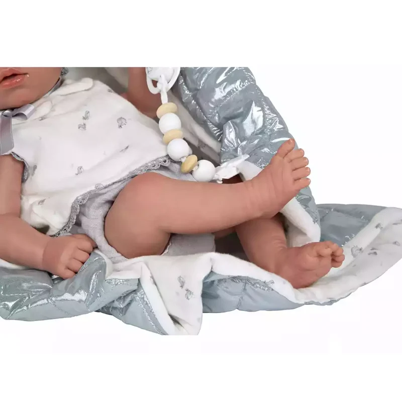 Bebé Reborn Borja gris con Manta 38 cm