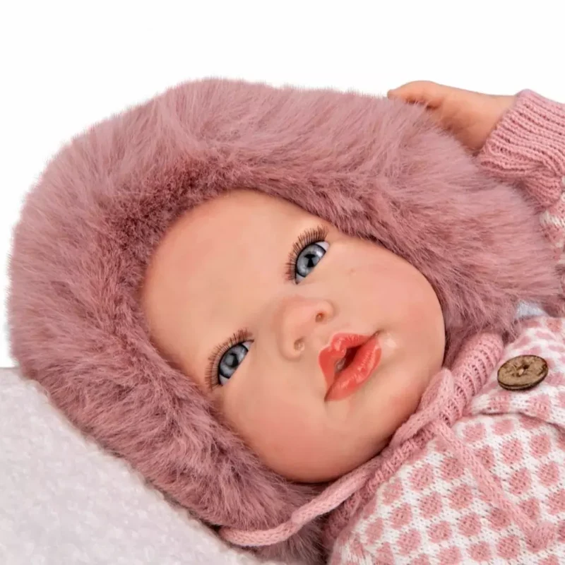 Bebé Reborn Arias 40 cm Manuela rosa con bolso