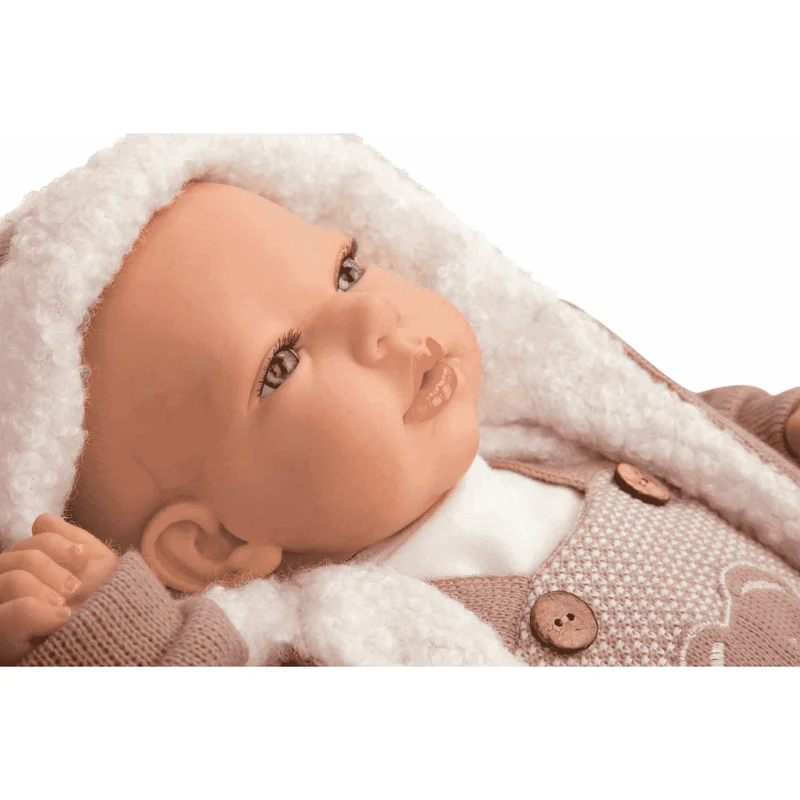 Muñeca Bebé Reborn Gadea rosa con manta