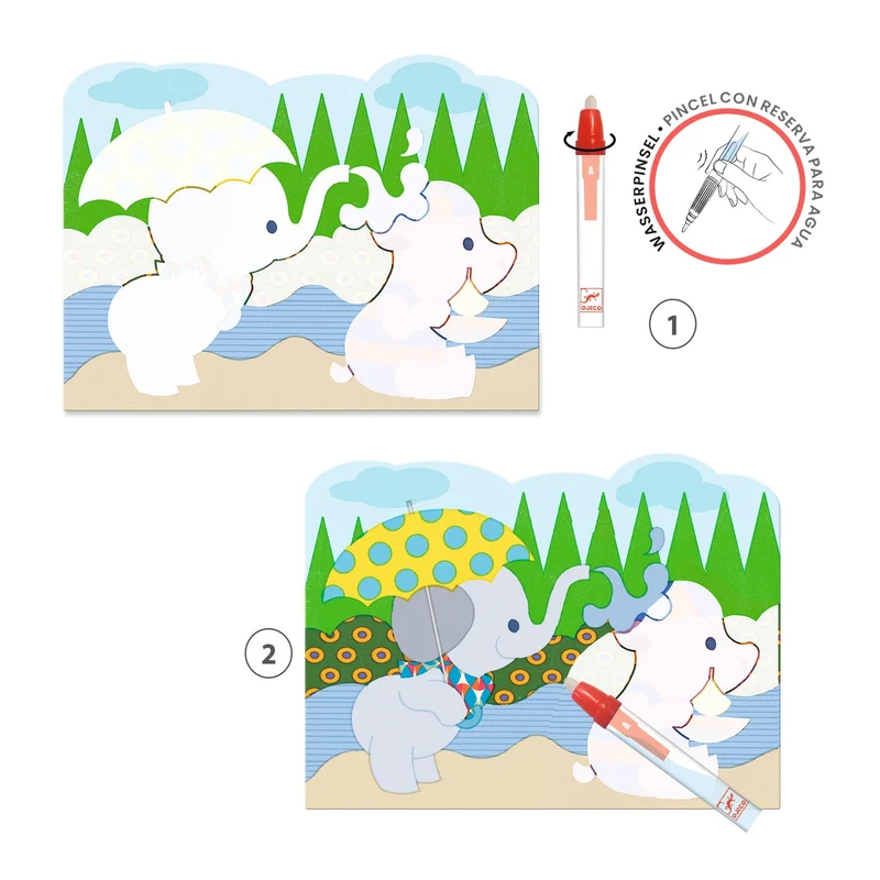 Colorear Mágico con agua Escondido afuera · DJECO