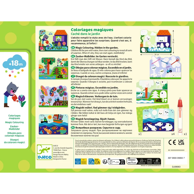 Colorear Mágico con agua Escondido en el jardín · DJECO