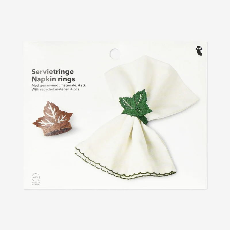 Leaf napkin rings - 4 pcs