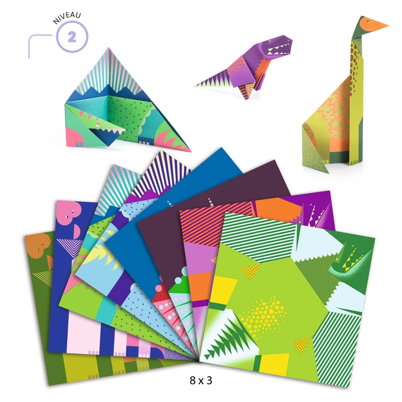 Papiroflexia Origami Dinosaurios · DJECO