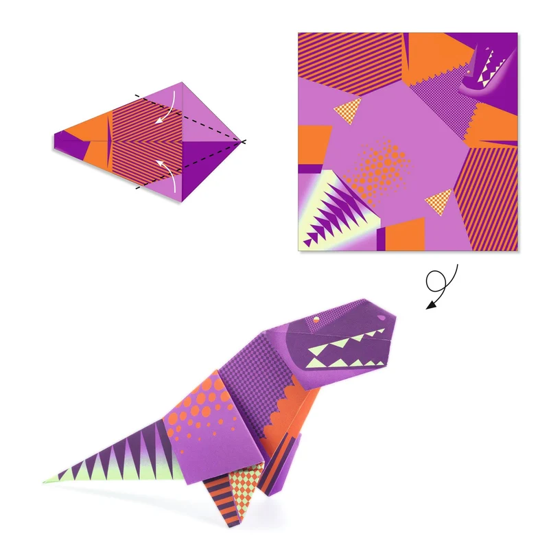 Papiroflexia Origami Dinosaurios · DJECO
