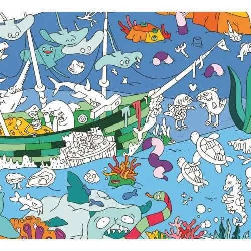 Poster XL Ocean para colorear 100x70 · OMY