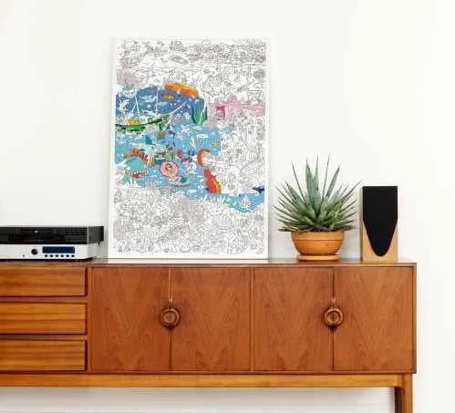 Poster XL Ocean para colorear 100x70 · OMY