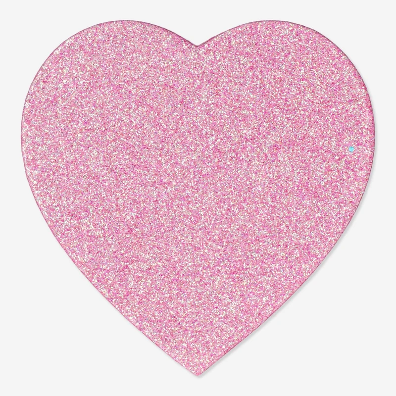 Pink heart shaped glitter gift box