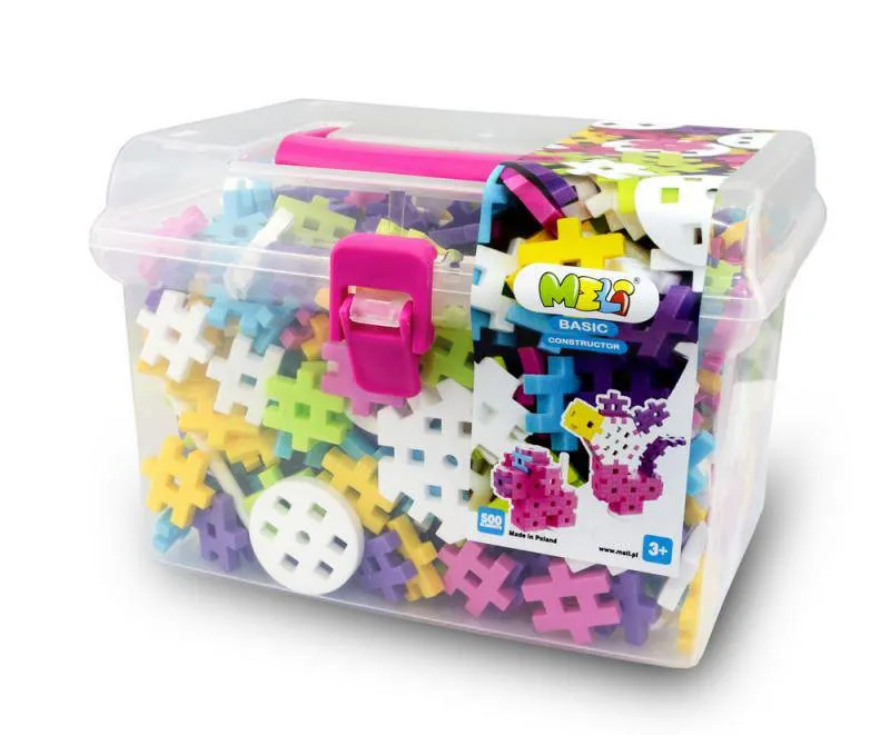 Bloques Meli · Basic Constructor Pastel Travel Box 500 piezas