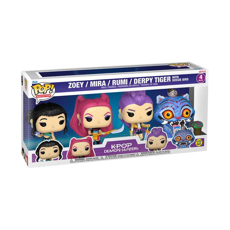 Funko Pop Animation: K Pop Demon Hunters - Personajes 4 Pack