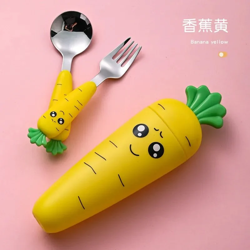 Cartoon Baby Fork & Spoon Set - 1/3PCS Kid Tableware