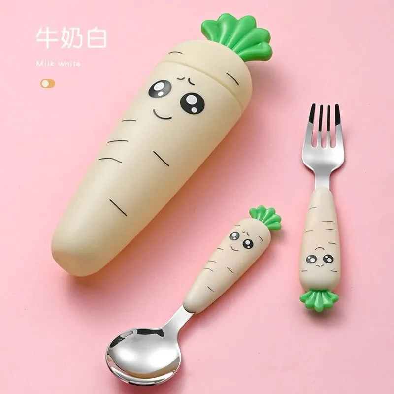 Cartoon Baby Fork & Spoon Set - 1/3PCS Kid Tableware