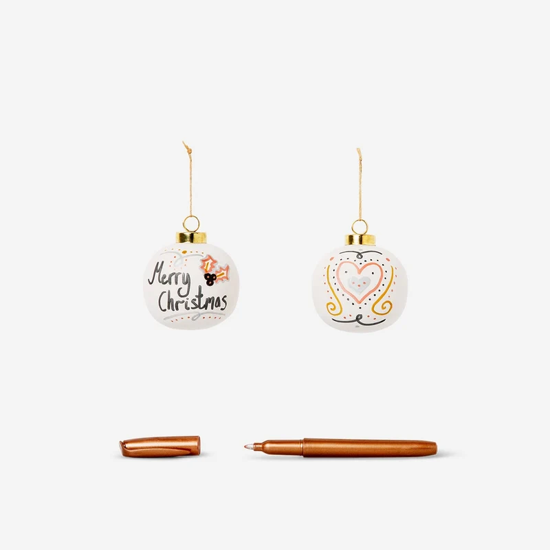 DIY round ceramic baubles - 4 pcs