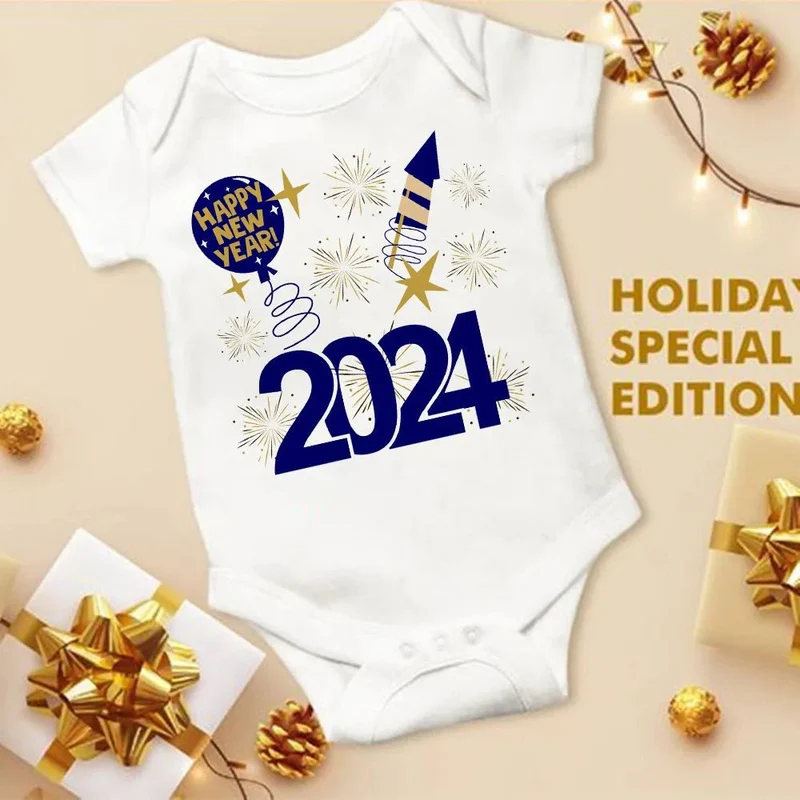 Hello 2024 Baby Bodysuit: Short Sleeve Romper Shower Gift