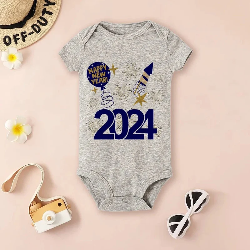 Hello 2024 Baby Bodysuit: Short Sleeve Romper Shower Gift