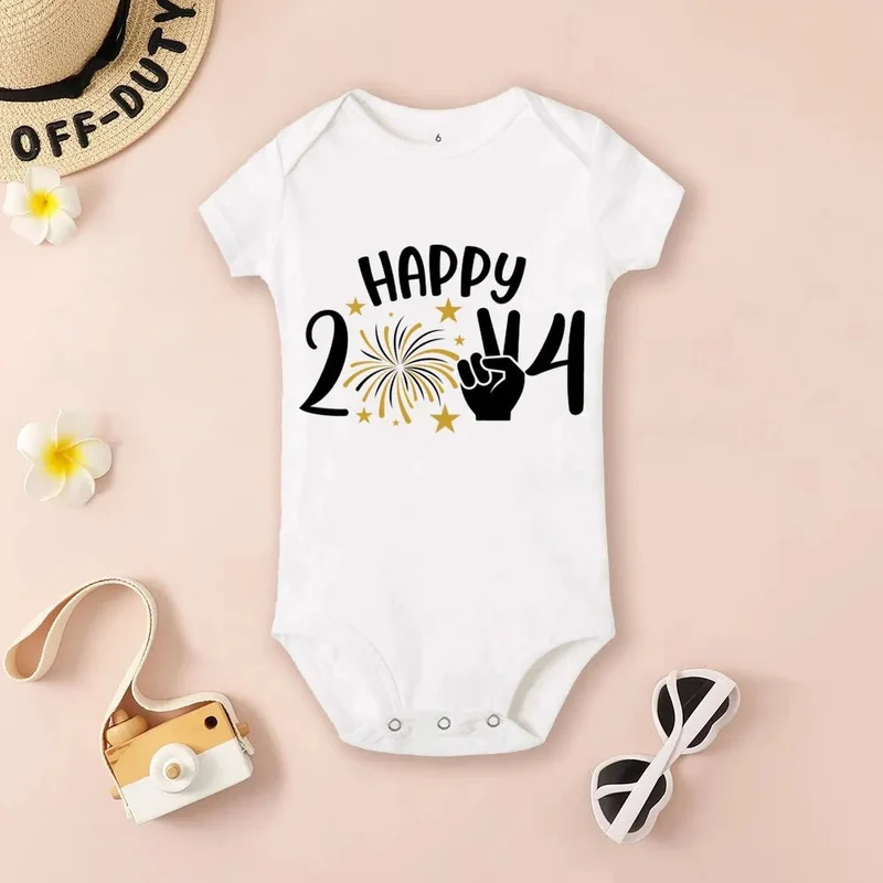 Hello 2024 Baby Bodysuit: Short Sleeve Romper Shower Gift
