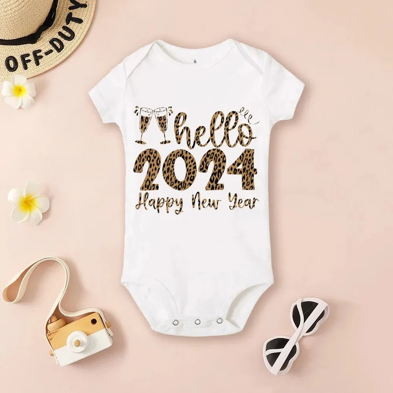 Hello 2024 Baby Bodysuit: Short Sleeve Romper Shower Gift