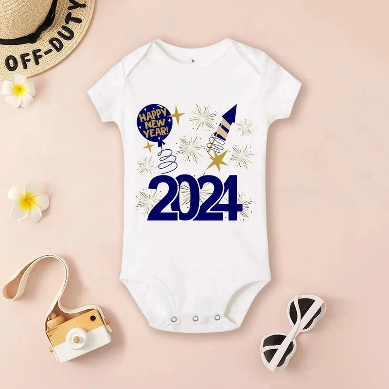 Hello 2024 Baby Bodysuit: Short Sleeve Romper Shower Gift