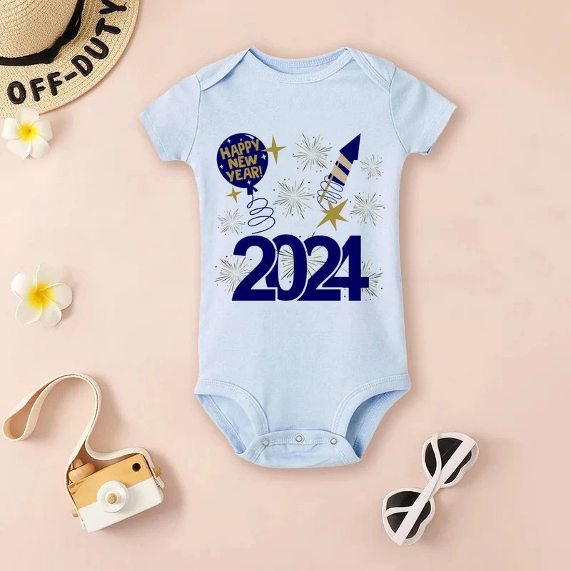 Hello 2024 Baby Bodysuit: Short Sleeve Romper Shower Gift