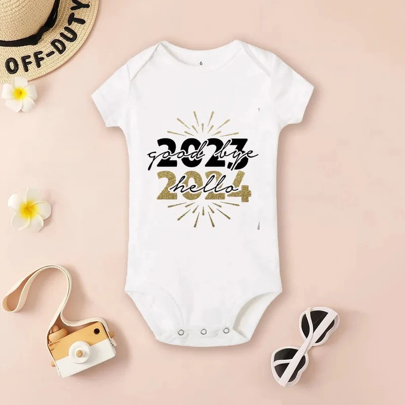 Hello 2024 Baby Bodysuit: Short Sleeve Romper Shower Gift