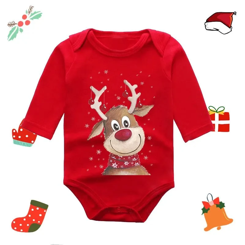 My First Christmas Newborn Rompers - Long Sleeve Jumpsuits