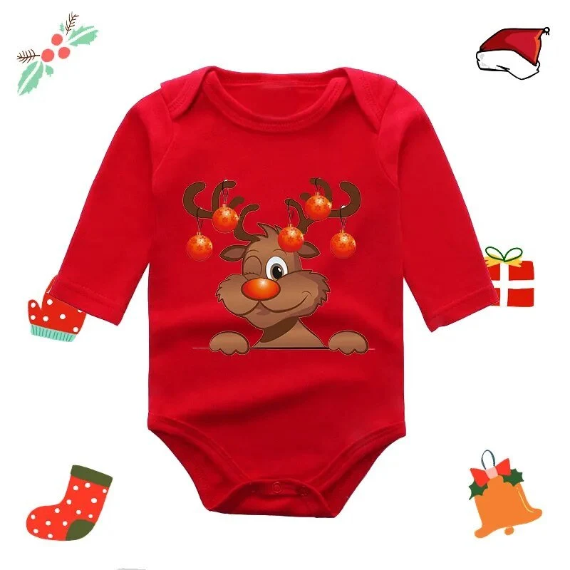 My First Christmas Newborn Rompers - Long Sleeve Jumpsuits
