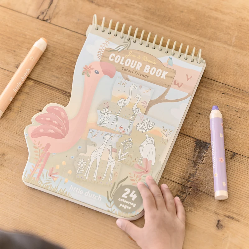 Libro colorear espiral flamenco · Little Dutch