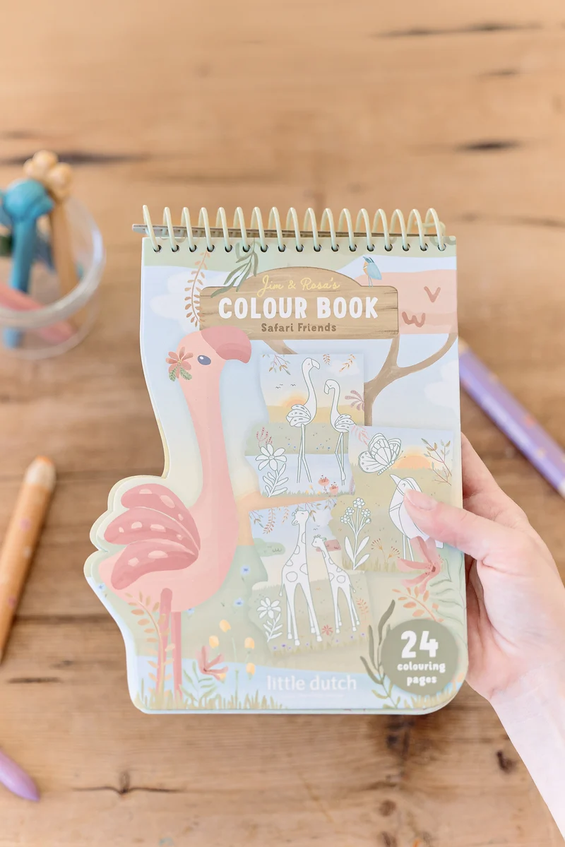 Libro colorear espiral flamenco · Little Dutch