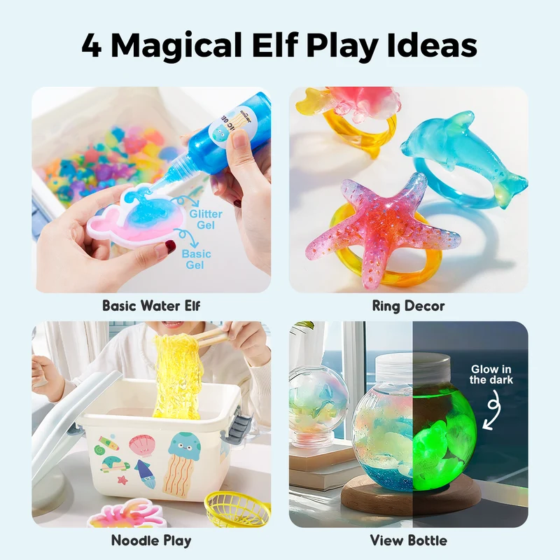 Set figuritas de gel 3D en agua · Jarmelo