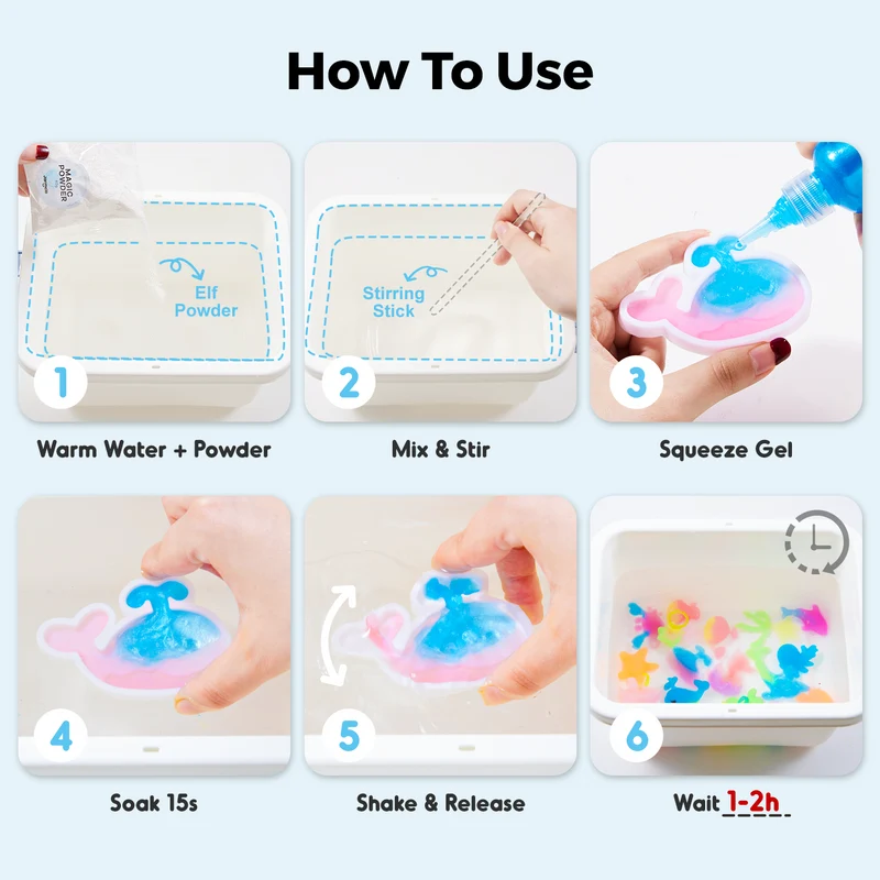 Set figuritas de gel 3D en agua · Jarmelo