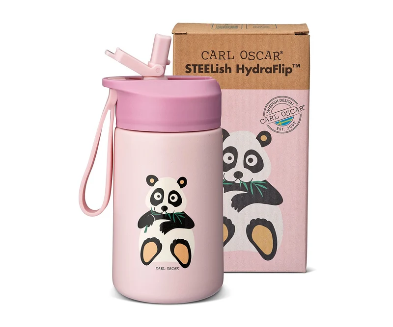 Botella de Acero Steel Hydraflip 0.4L Panda Pink · Carl Oscar