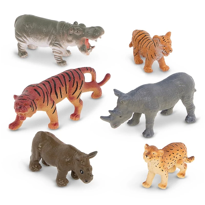 Tubo 6 animales salvajes (adultos & crías) · Terra