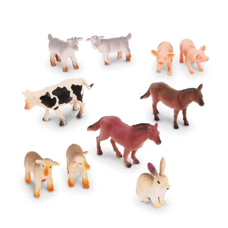 Tubo 10 animales de la granja 4-8 cm · Terra