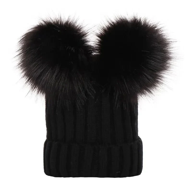 Bobble Hat with Pom Pom - Infant Bonnet, 0-3Y, Unisex