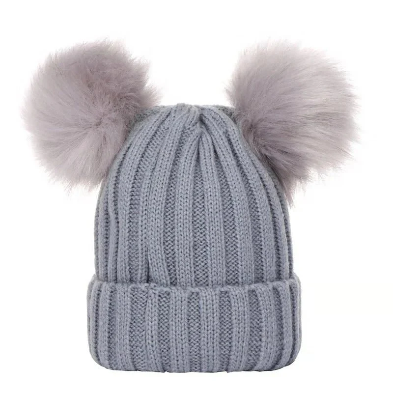 Bobble Hat with Pom Pom - Infant Bonnet, 0-3Y, Unisex